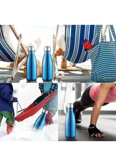 500ml Çift Duvar Paslanmaz Çelik Su Şişesi Termos Şişe Sıcak Ve Soğuk Tutun Yalıtımlı Vakum Şişesi Spor Turuncu Diğer