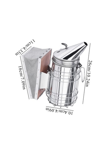 Symbee Çelik Paslanmaz Arı Duman Makinesi - Isı Korumalı, Hava Akışı İyi, Arıları Sakinleştirir