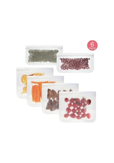 Yarı Torbası Torbası Torbası Sones Seti Saydam Saklama Saklama Peva Kendiliğinden Kapanan Gıda Gıda Gıda Buzlu Buzdolabı Arada 6'sı 1 Df