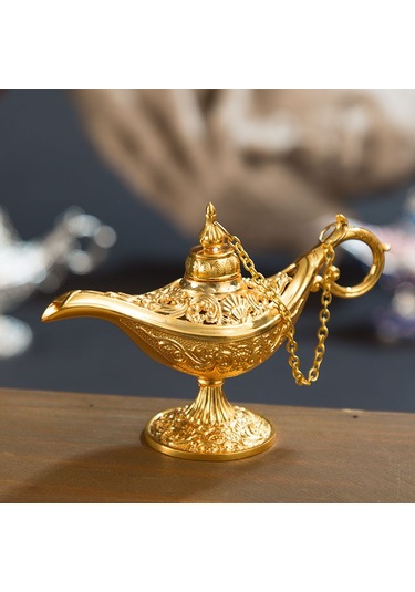 Ruicoo "altın Aladdin Sihirli Lamba - Ev Dekoru Ve Aromaterapi İçin Lüks Metal Şömine"
