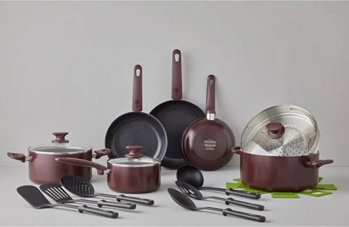 Greenpan Cambridge Red 16 Parça Pişirme Seti Bakır - Siyah
