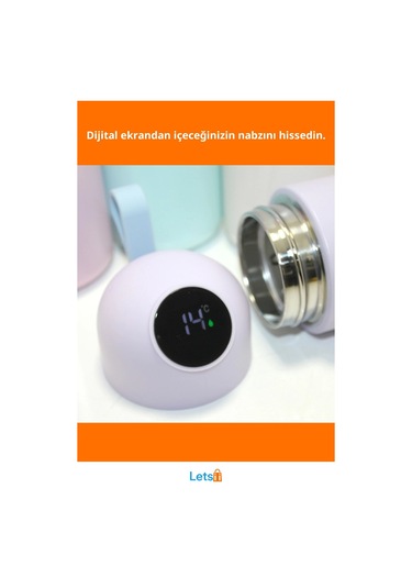 Dijital Göstergeli Şık Termos Sıcak Soğuk İçin Ideal Çok Renkli