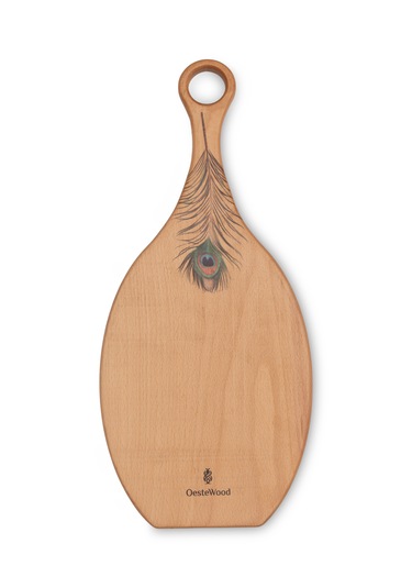 Yekpare Masif Ahşap Sunum Kesme Tahtası Desenli Kayın Medium 1