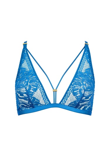 Aubade Love Soul Triangel Bralette, Bügelsiz, Dantelli Tasarım Mavi