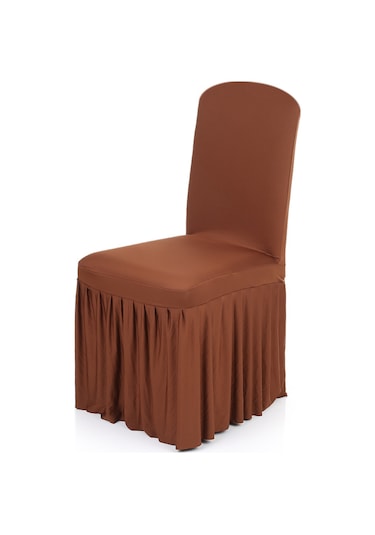 Padalink Pleated Milk Silk Spandex Chair Cover - Elastic, Wrinkle-resistant, Easy To Clean For Weddings, Restaurants, Banquets - Brown Çok Renkli