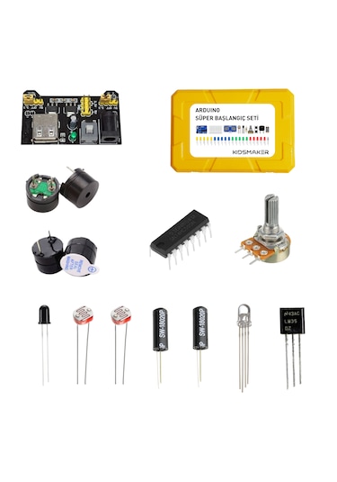Arduino 39 Çeşit 185 Parça Süper Başlangıç Seti Malzeme Kutulu