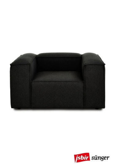 Mode Soft Berjer 27 Koyu Antrasit Keten Kumaş İşbir Sünger Siyah