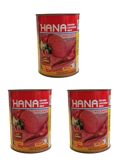 Hana Acılı Piliç Salam 380 Gr X3 Adet