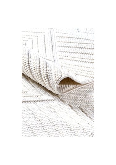 Ametist 4063 Krem Mikro Polyester İskandinav Tarzı Bukle Halı Krem