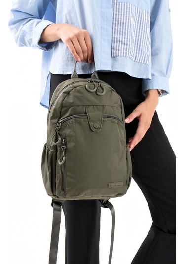 Unisex Sırt Çantası Paraşüt Kumaş Hafif Çok Cepli Yağmur İtici Kumaş 32 22 Cm 571 Collection Haki