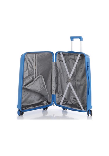 Mçs 3lü Set Kırılmaz Silikon Seyahat Valizi Bavulu V305 Saks Mavi Saks Mavi