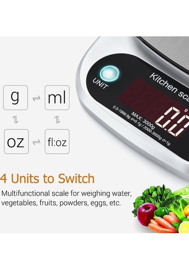 Novahub Taşınabilir Dijital Terazi - Mini Mutfak Terazisi - 5kg Hassas - 0.1g Çözünürlük - Dh-c305 - Çok Renkli Çok Renkli