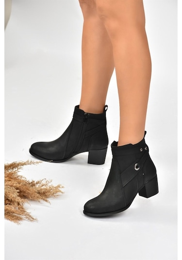 Fox Shoes Siyah Kalın Topuklu Kadın Bot L674155209