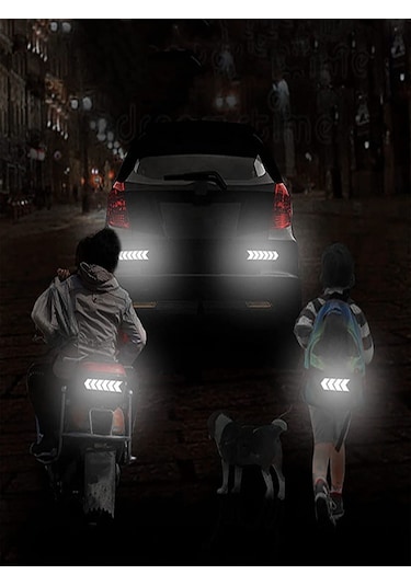 Ok İşareti Reflektörlü Oto Aksesuar Sticker Işıldak Yapıştırıcı