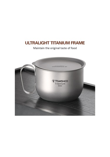 Teltree Tomshoo Saf Titan Kupa 500ml + Kapağı, Hafif Ve Dayanıklı, Kahve İçin Optimal, Ta8351 + M107 Seti Diğer