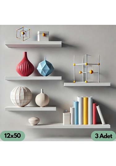 Dekorfim DF05101B 3'lü Dekoratif Uçan Raf Duvar Rafı