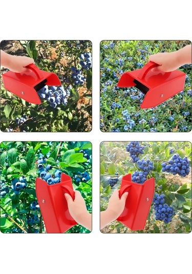 Fochsia Epathchina Kırmızı Metal Taraklı Büyük Kapasiteli Plastik Meyve Toplama Aracı