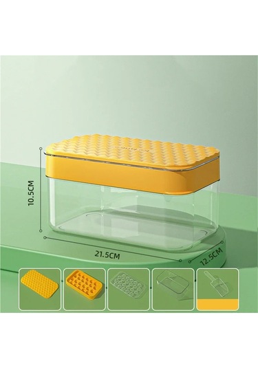 Jialan Pp Malzeme Buz Kalıbı Hızlı Kalıp Buz Küpü Tepsi Yaratıcı Sarı