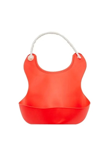 Pelikan Silikon Mama Önlüğü / Silikon Hazneli Bebek Mama Önlüğü - Kırmızı Renkli Çok Renkli