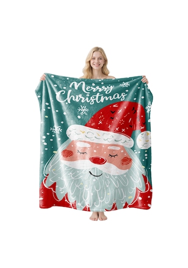 Noel Fral Küçük Battaniye Festival Atmosferi Pratik Kullanım-mt-flr-103 150 100 Yeşil