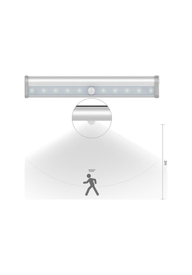 Hareket Sensörü Gece Lambası Taşınabilir 6/10 Led Dolap Işıkları Akülü Kablosuz Kabin Ir Kızılötesi Hareket Dedektörü Duvar Lambası 10 Leds Sıcak Beyaz