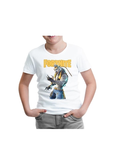 Lord Tshirt Fortnite - Wolf Beyaz Çocuk Tshirt