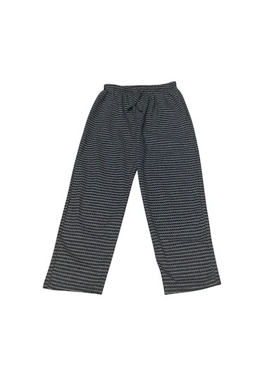 Kadın Desenli Beli Lastikli Cepli Kalın Kışlık Pantolon Gri