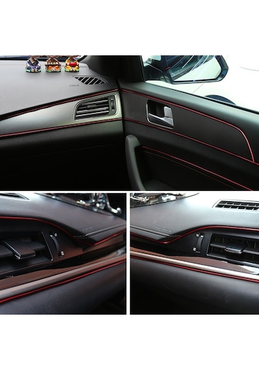 Torpido Fitil Kırmızı Yeni Nesil Trim Fitil Araç İçi İp Şerit 5 M