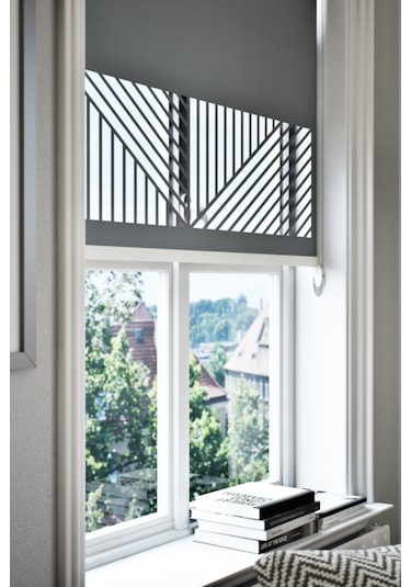 Lazer Kesim Mat Stor Perde, Lazer Kesimli Klasik Serisi, C-151004 Antrasit Renk Antrasit