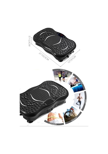 Relax Vibro Vibration Plate Egzersiz Ve Titreşimli Basen Karın Kol Bacak Spor Aleti Siyah