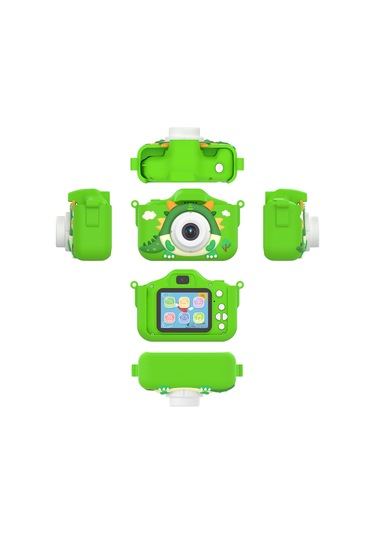 Springsun Çocuklar İçin Yeşil Dijital Kamera - 48mp Çift Kameralı, 1080p Video, 2.0" Ips Ekran, Oyun Ve Müzik Çalma, 32gb Hafıza Kartı İle