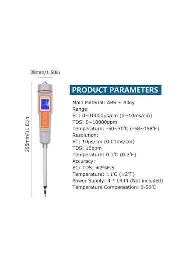 İn 1 Toprak Test Cihazı Arka Işık Ekran Ec/tds/sıcaklık Xinxin Toprak Test Probu Ölçer Çiftlik Meyve Dğ. Ölçüm Cihazları 44803110