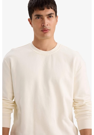 Defacto %100 Pamuk Basic Sweatshirt E8339ax26sper100 Ekru-er100