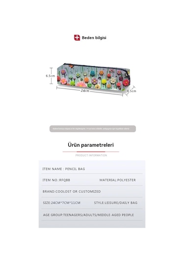 Labubu İlkokulu Öğrencileri Büyük Kapasiteli Kalem Kutusu Karikatür Kalem Kutusu 9 Yeşil