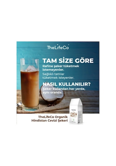 TheLifeCo Organik Hindistan Cevizi Şekeri 2 x 300 G