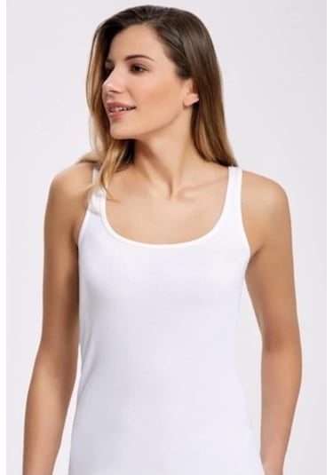 Ilke Kadın Likralı Biyeli Geniş Askılı Atlet - 6 Adet