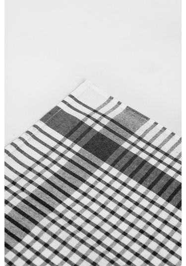 Pamuklu Siyah Renkli Pöti Kareli 4'lü Kurulama Bezi, Beslenme Örtüsü, Servis Peçetesi