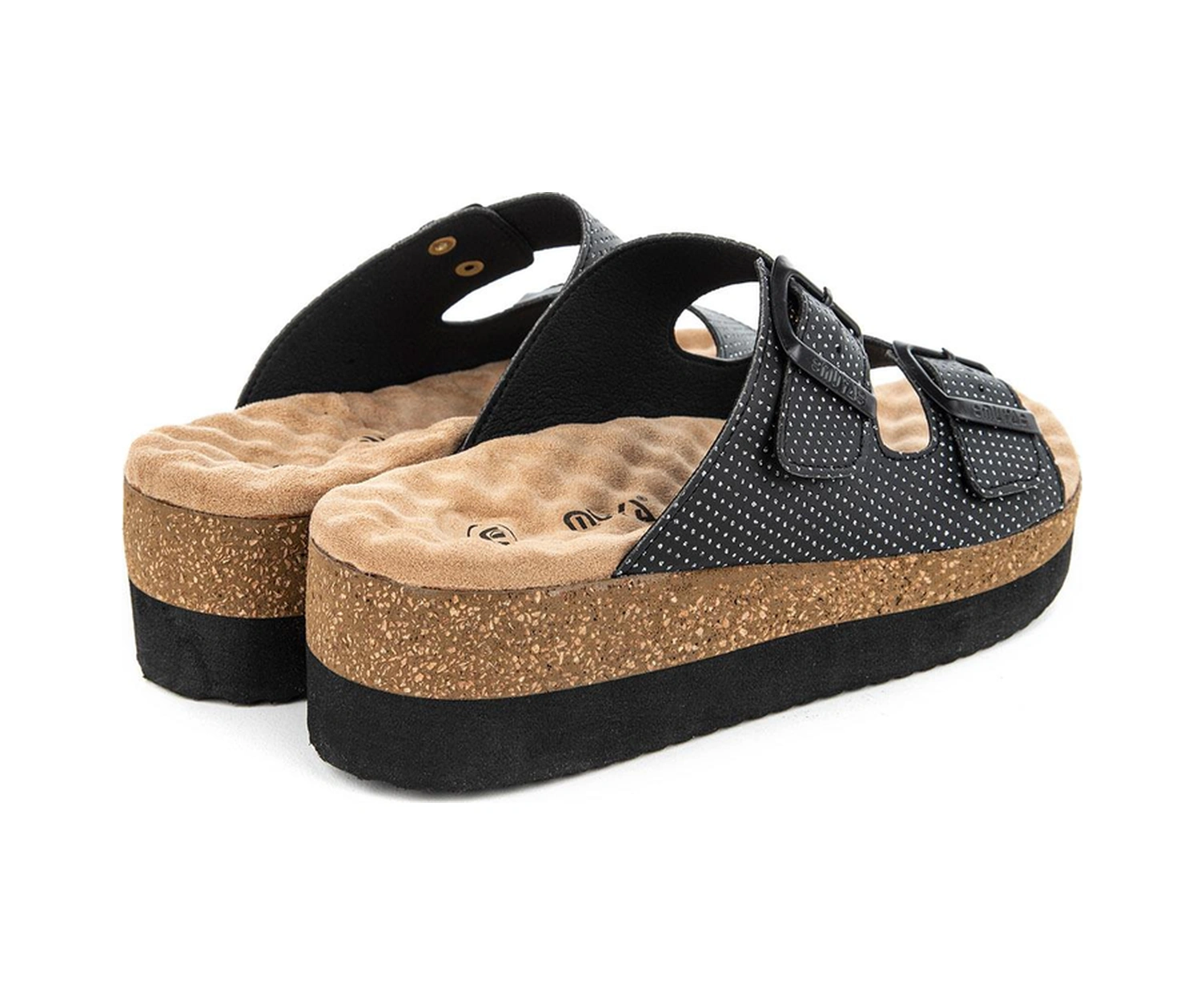 Muya Recast Anatomik Taban Topuk Dikeni Kadın Terlik Siyah - Bej