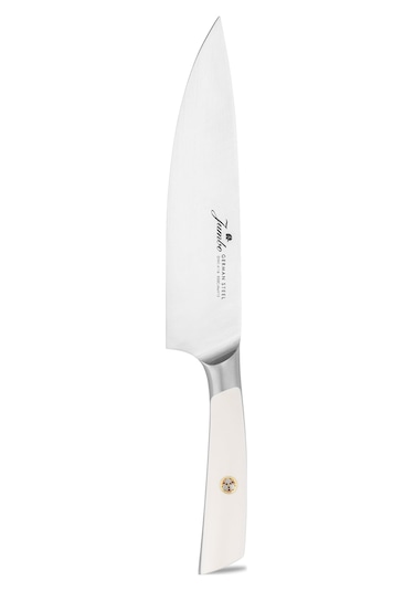 Jumbo Katana Standlı 6 Parça Beyaz Bıçak Seti Şeffaf
