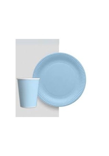 8 Adet Mavi Tabak, 8 Adet Mavi Bardak