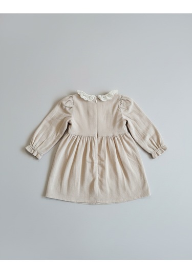 Kız Çocuk Fiyonk Elbise KREM