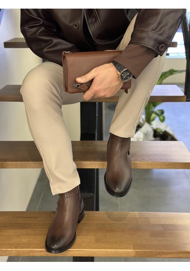 Lfr-p8001 Derı Merdane Deri Bot Kahve Kahve Kahverengi