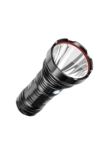 OR-753 Uzun Menzilli El Feneri, 3000 Lümen Şarjlı Güçlü El Feneri, 1000 Metre Mesafeli Su Geçirmez, Avcı Feneri Siyah