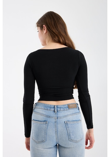 Modazeyosh Kadın Sandy Fit Bluz Siyah