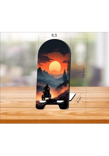 2 Adet Ahşap Motokros Telefon Tutucu Masaüstü Telefon Çok Renkli