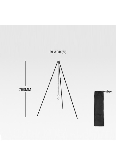 Gümüş Ayrılabilir Açık Kamp Ateşi Tripod Şenlik Ateşi Rafı Taşınabilir Alüminyum Alaşımlı Asılı Pot Standı Katlanır S Gümüş
