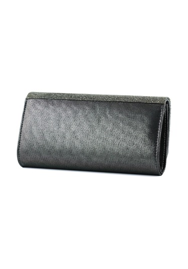 Erkan Saçmacı Antrasit Degrade Kristal Taşlı Zincir Askılı Manyetik Kapaklı Abiye El Çantası Antrasit