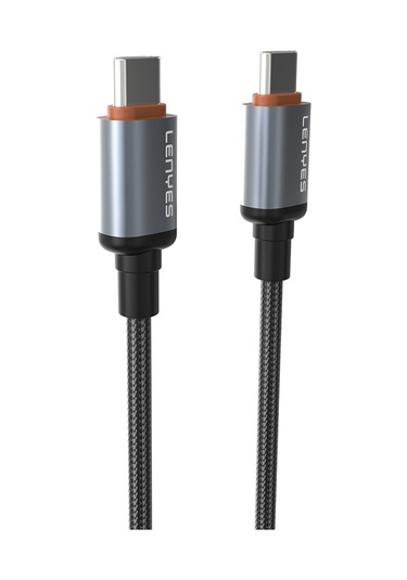 Lenyes LC528 Type-C To Type-C 60W Hızlı Şarj Özellikli Örgülü Data Ve Şarj Kablosu 1 M Siyah