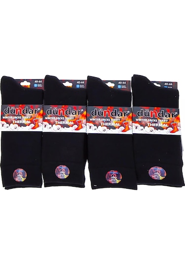 Dündar Erkek Plus Havlu Thermal Kışlık Çorap 7019 - 6 Adet Siyah