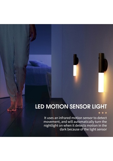 Besthome1 Usb Şarjlı Manyetik Gece Lambası: Hareket Ve Işık Sensörlü, Kahverengi Taşınabilir Lamba Kahverengi